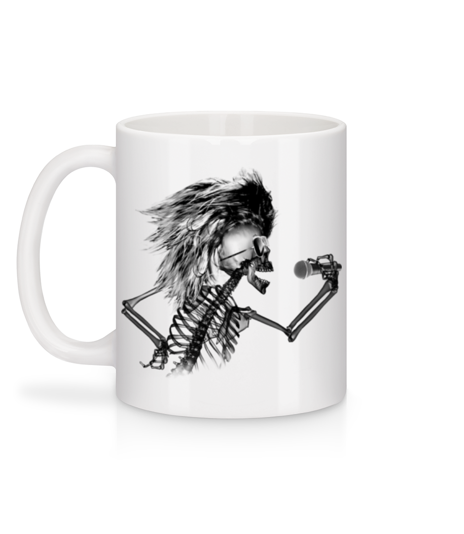 Aperçu: Squelette Chantant - Mug en céramique blanc - Blanc - Derrière