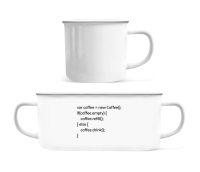 PHP Coffee - Enamel-cup - White - Front PHP Coffee - Enamel-cup - White - Front