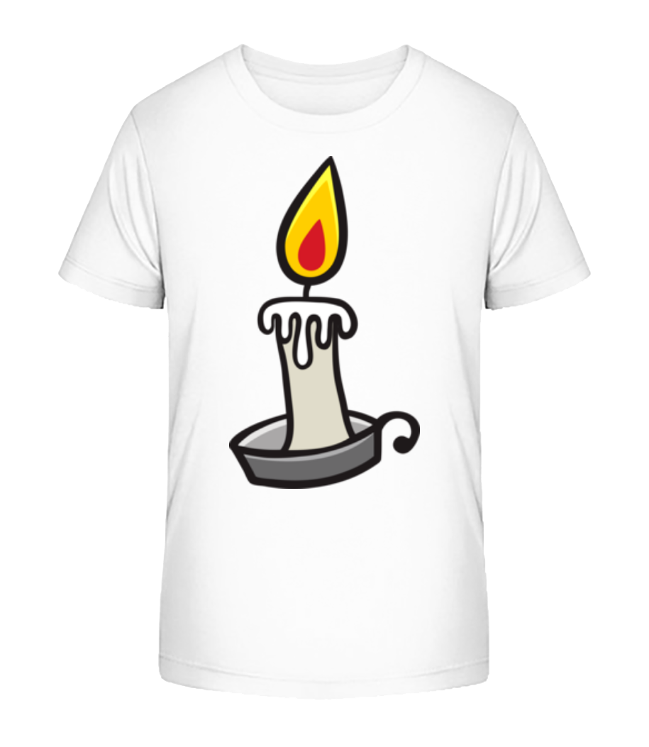 Bougie D'Halloween - T-shirt bio Enfant Stanley Stella 2.0 - Blanc - Devant