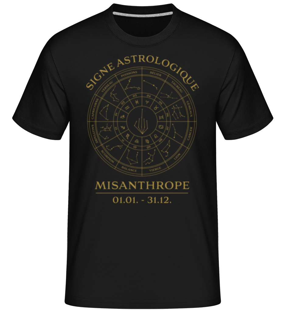 Signe Astrologique Misanthrope -  T-Shirt Shirtinator homme - Noir - Devant
