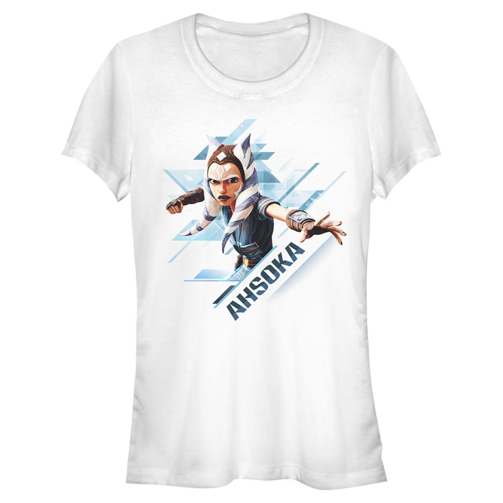 Aperçu: Star Wars - The Clone Wars - Ahsoka Angled - Femme T-shirt - Blanc - Devant