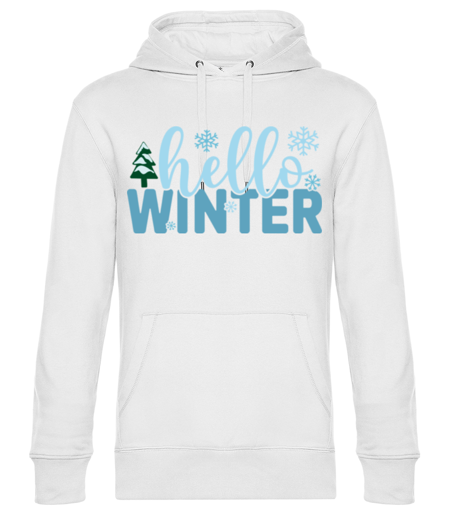Aperçu: Hello Winter - Sweat à capuche premium Unisexe - Blanc - Devant