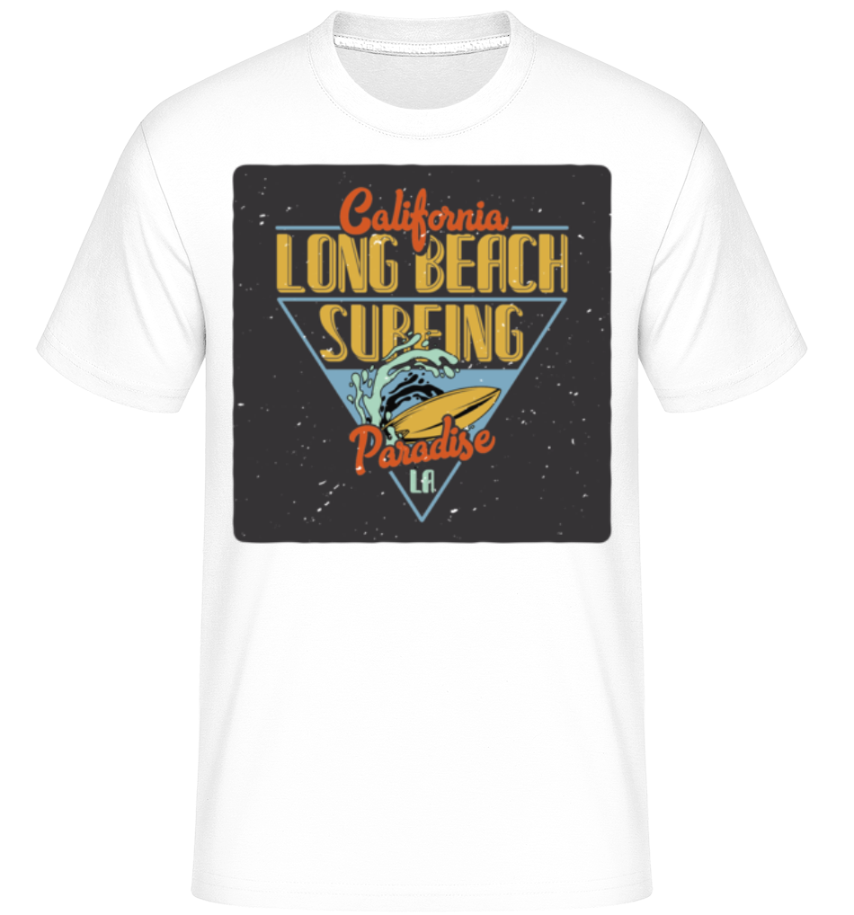 Aperçu: Long Beach Surfing -  T-Shirt Shirtinator homme - Blanc - Devant