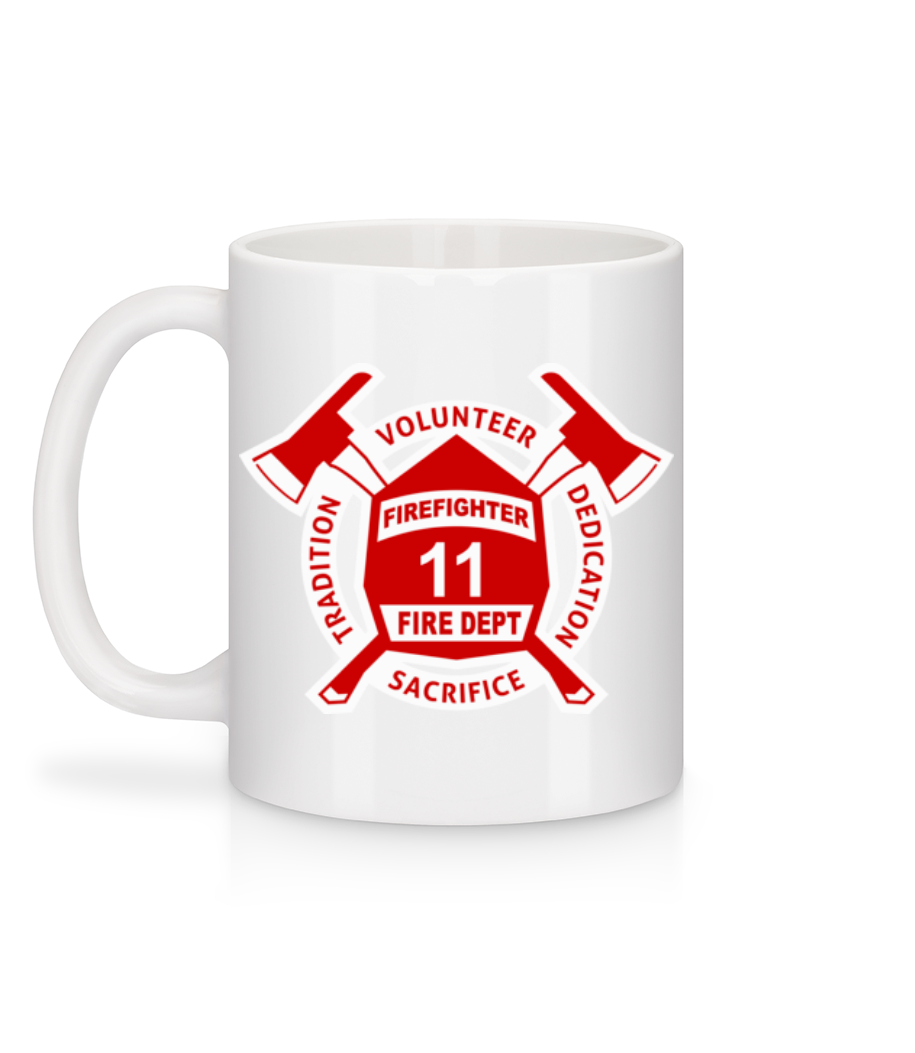 Aperçu: Firefighter Fire Dept - Mug en céramique blanc - Blanc - Derrière