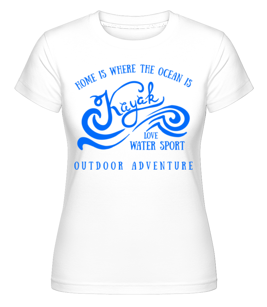 Aperçu: Kayak Logo Blue -  T-shirt Shirtinator femme - Blanc - Devant