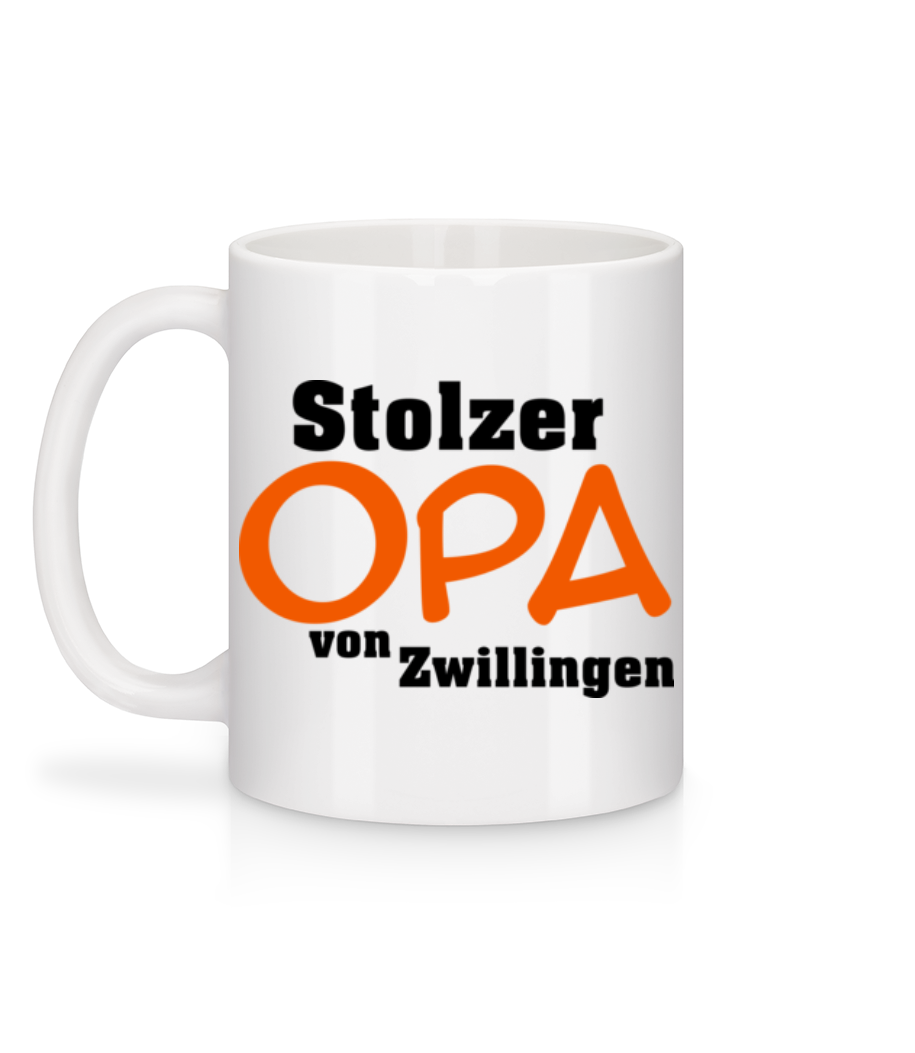 Vorschau: Stolzer Opa Von Zwillingen - Tasse - Weiß - Hinten