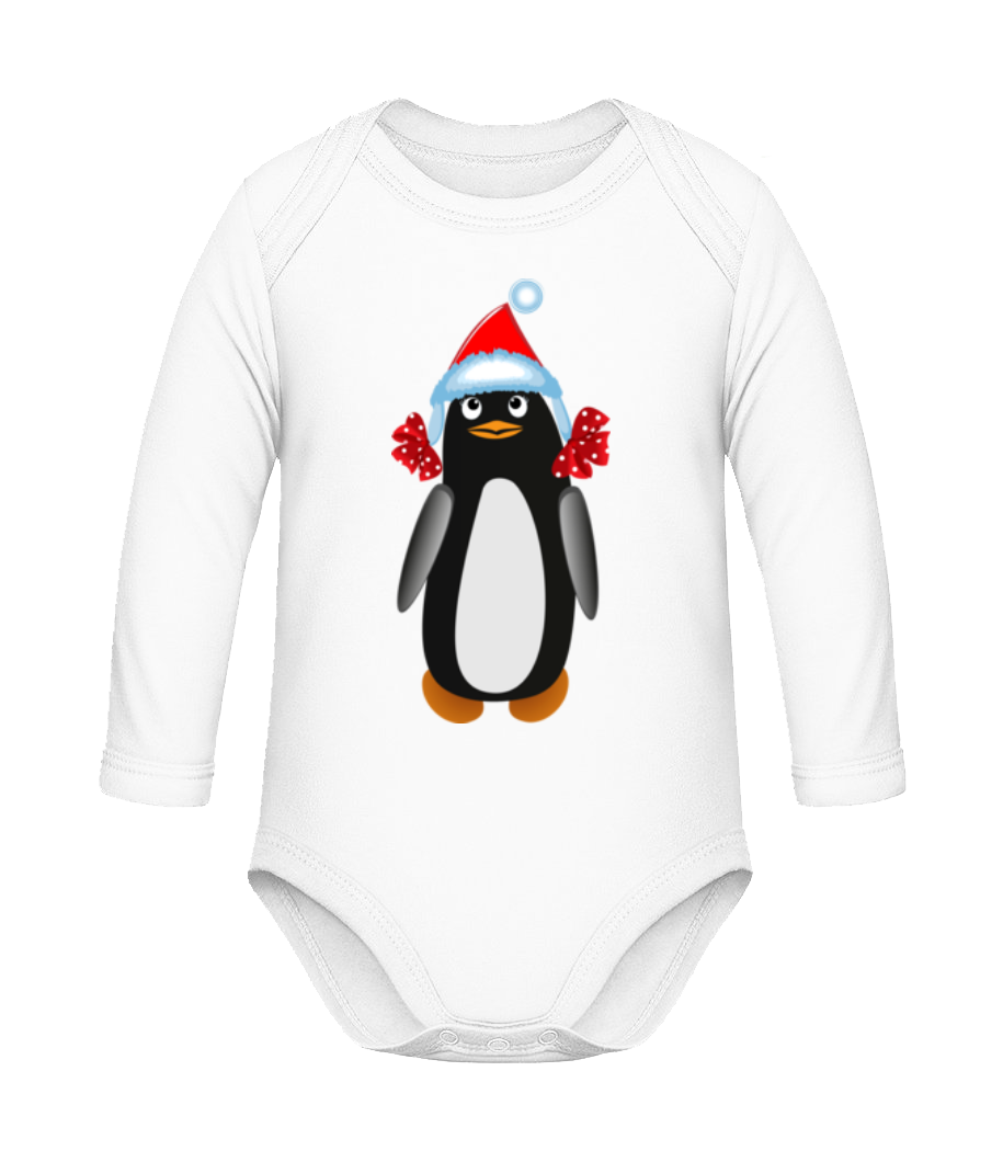 Pingouin À Noël 1 · Body coton bio manches longues Bébé
