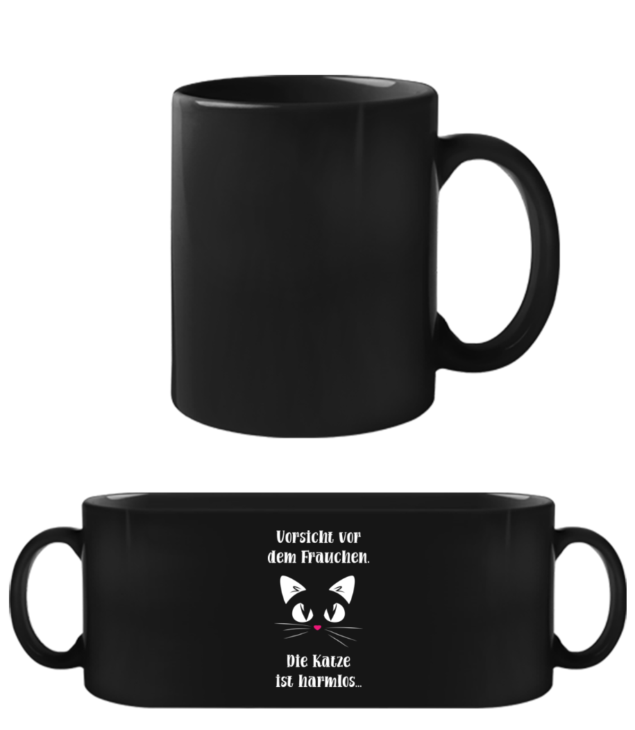 Vorsicht Vor Dem Frauchen - Schwarze Tasse - Schwarz - Vorne