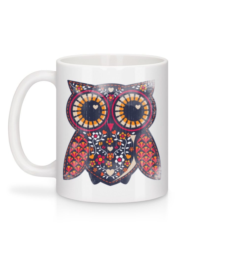 Aperçu: Chouette D'Art - Mug en céramique blanc - Blanc - Derrière