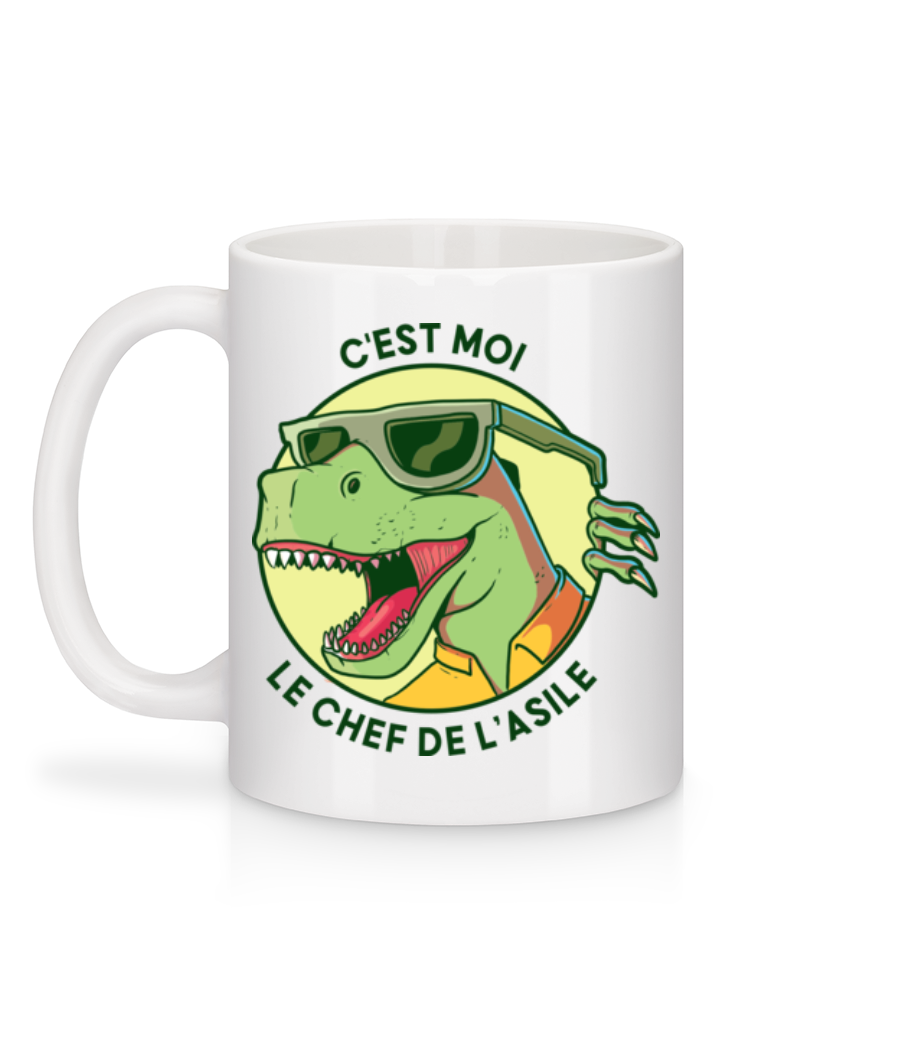 Aperçu: C'est Moi Le Chef De L’asile - Mug en céramique blanc - Blanc - Derrière