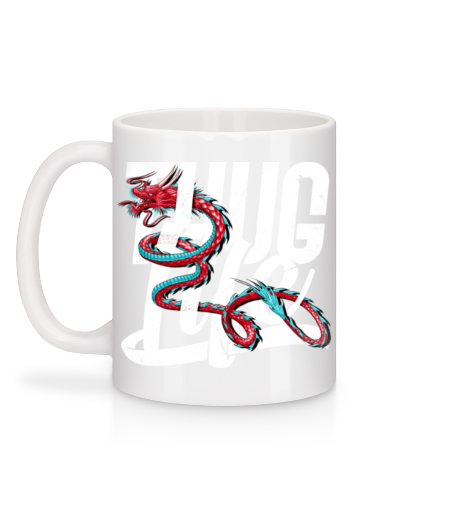 Aperçu: Thug Life Dragon - Mug en céramique blanc - Blanc - Derrière