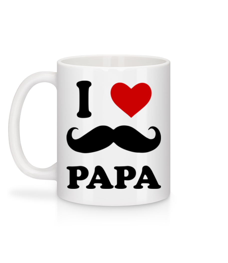 Aperçu: I Love Papa - Mug en céramique blanc - Blanc - Derrière
