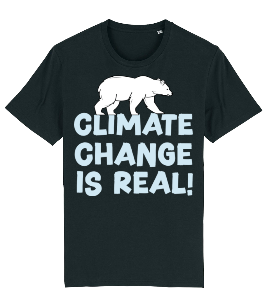 Aperçu: Climate Change Is Real - T-shirt bio Homme Stanley Stella 2.0 - Noir - Devant
