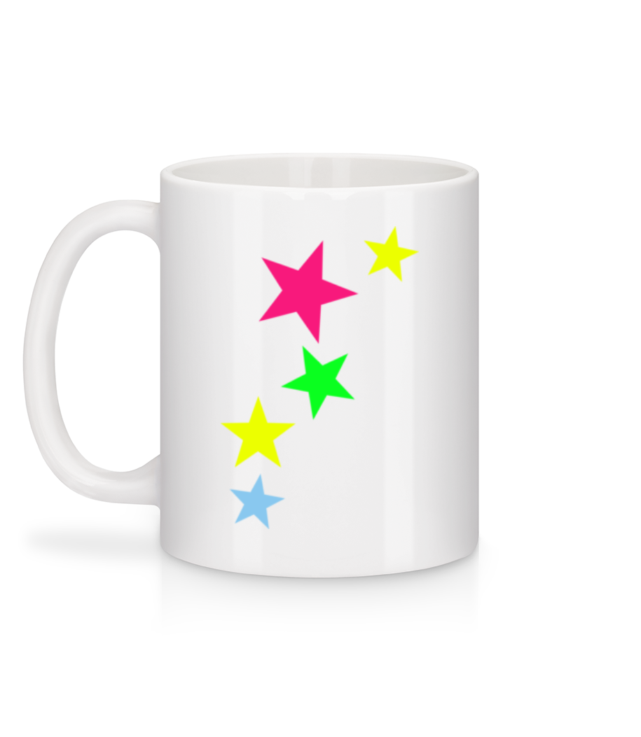 Aperçu: Étoiles De Couleurs - Mug en céramique blanc - Blanc - Derrière