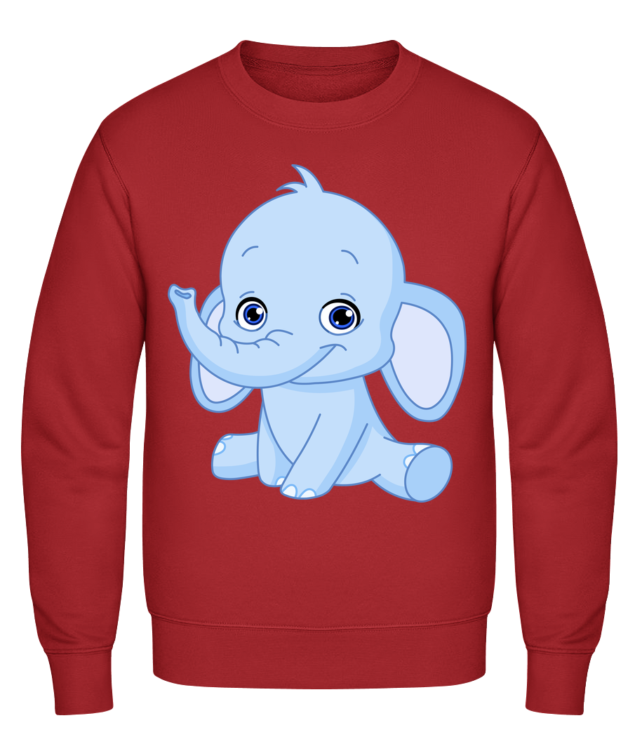 Éléphant Comic - Sweat-shirt classique avec manches set-in - Rouge - Vorn