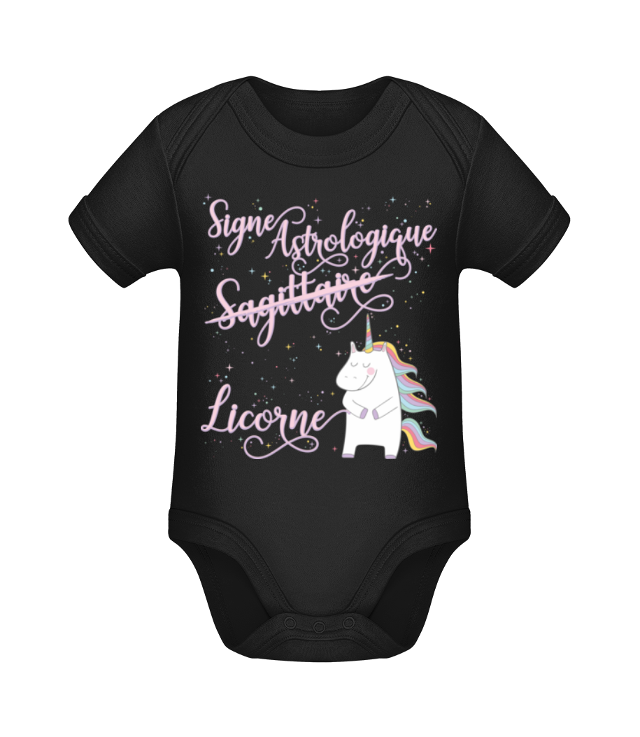 Signe Astrologique Licorne Sagittaire · Body manches courtes bio