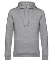 Männer Bio Hoodie mit seitlichen Taschen - Grau meliert - Vorne