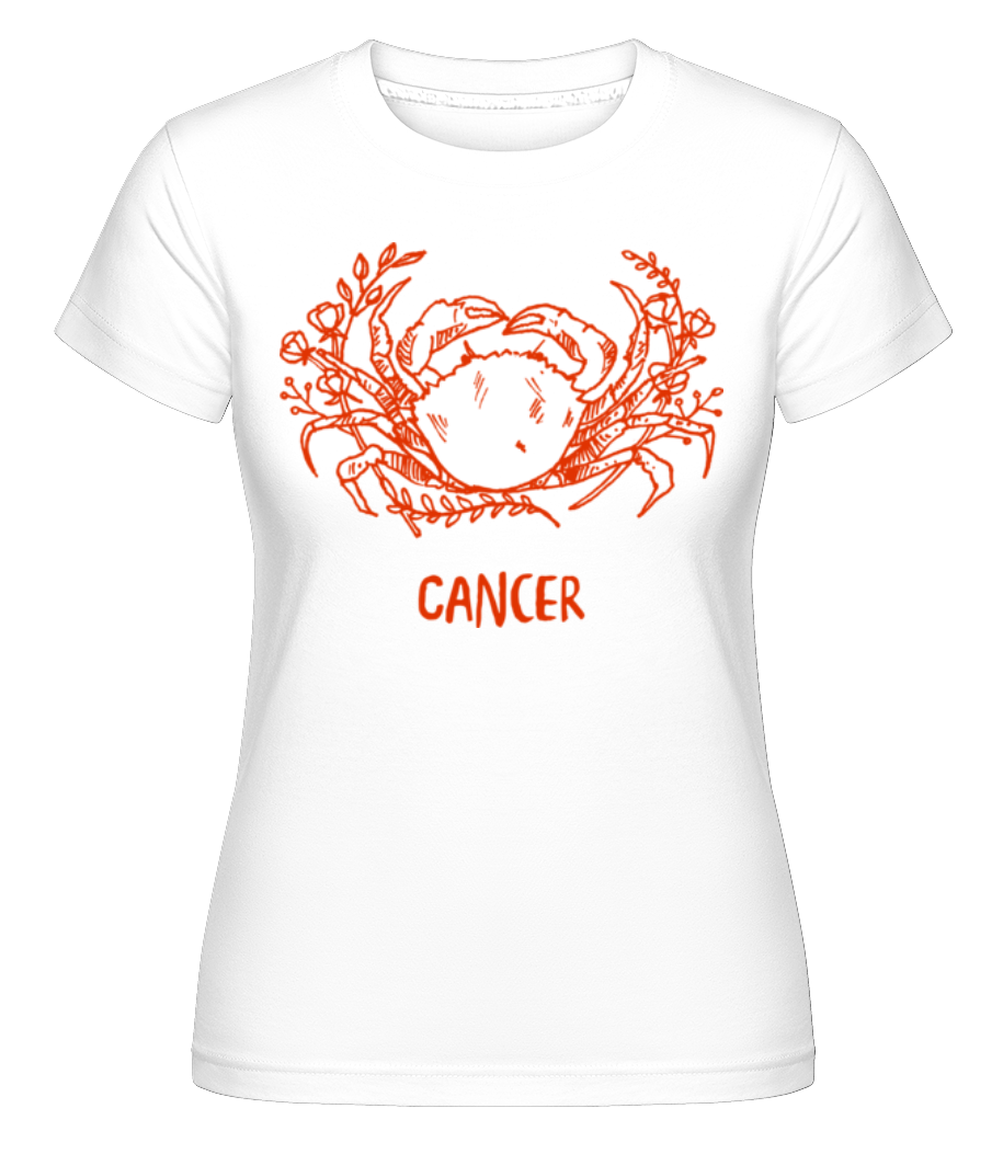 Scribble Style Zodiac Sign Cancer -  T-shirt Shirtinator femme - Blanc - Devant