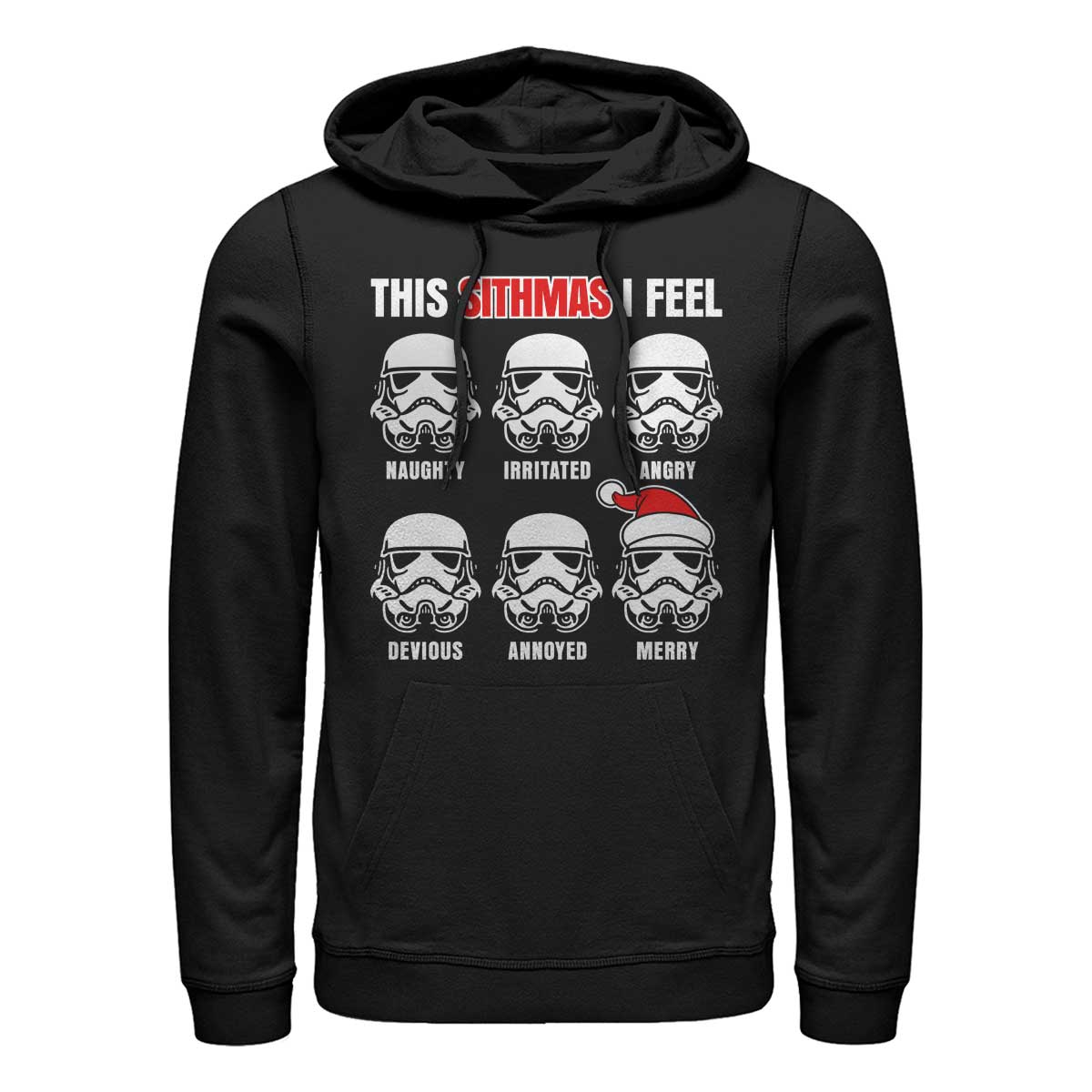 Vorschau: Star Wars - Stormtrooper Sithmas Feelings - Weihnachten - Unisex Hoodie - Schwarz - Vorne