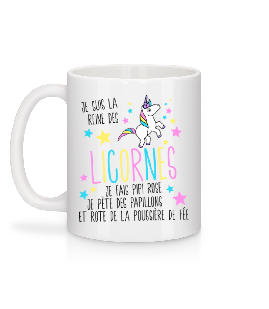Aperçu: Je Suis La Reine Des Licornes - Mug en céramique blanc - Blanc - Derrière