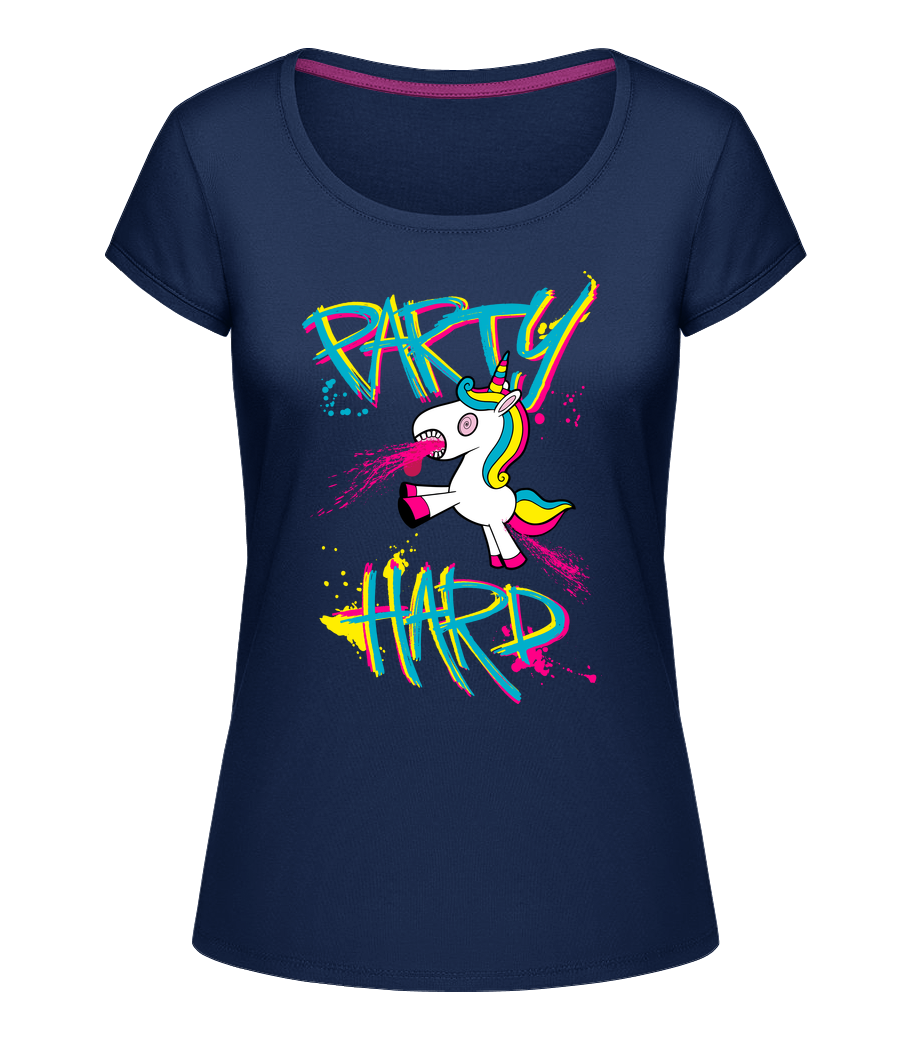 Party Hard Licorne · T-shirt col en U Femme