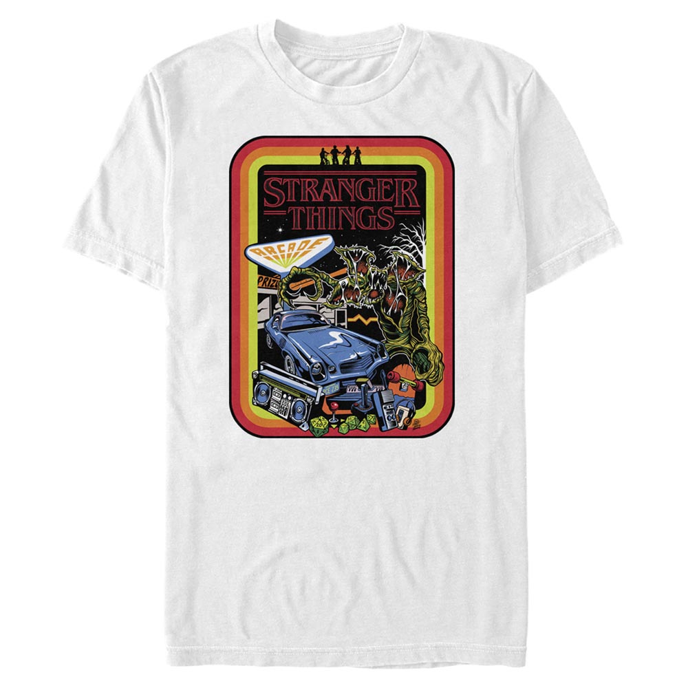 Aperçu: Netflix - Stranger Things - Skupina Retro Mash - Homme T-shirt - Blanc - Devant