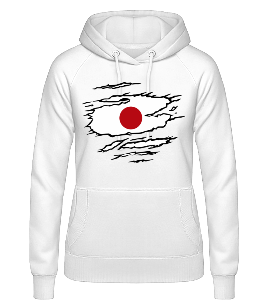 Flag à raccourci le Japon - Sweat à capuche Femme - Blanc - Devant