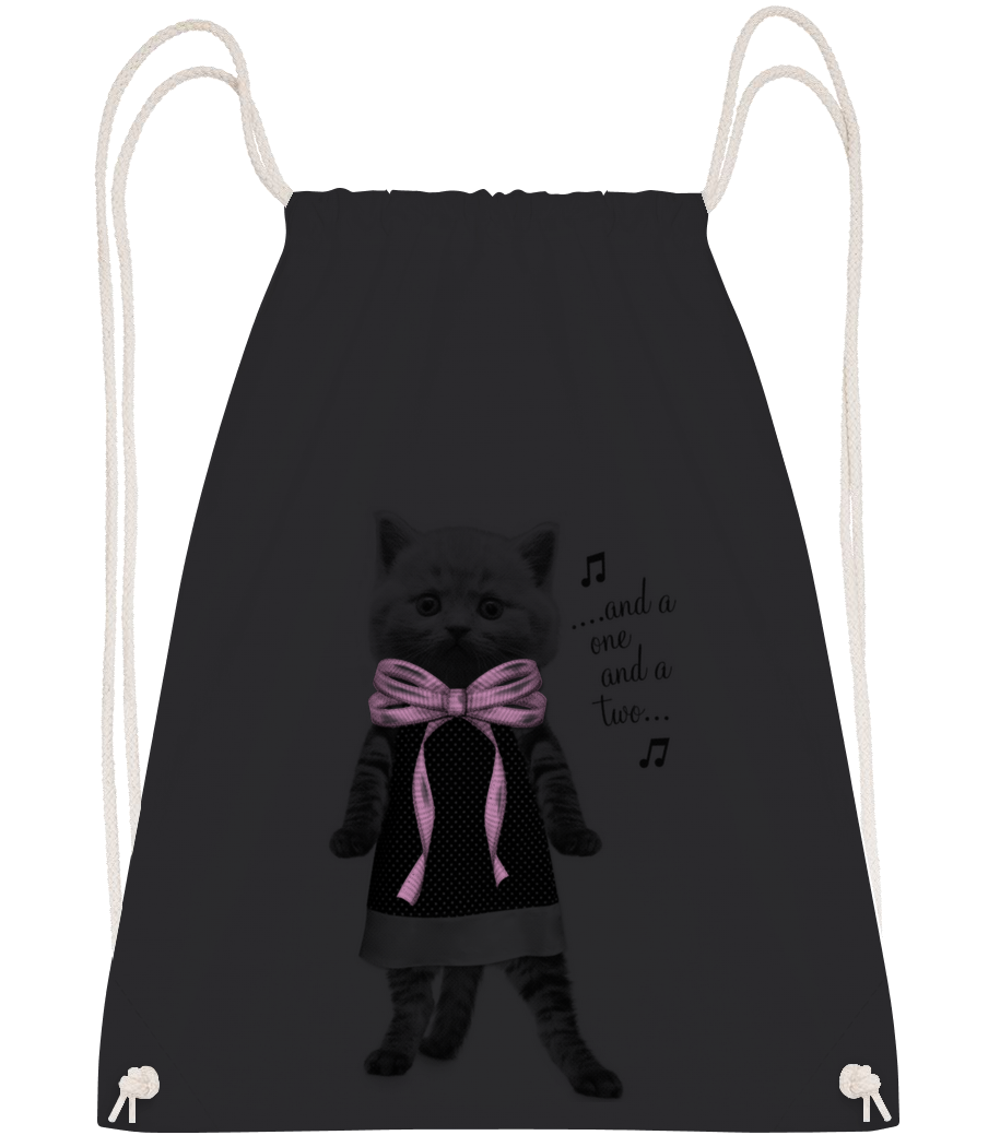 Chat Dansant - Sac à dos Drawstring - Noir - Vorn