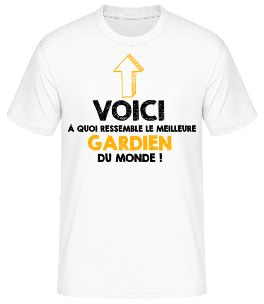 Aperçu: Le Meilleure Gardien Du Monde - T-shirt standard Homme - Blanc - Devant