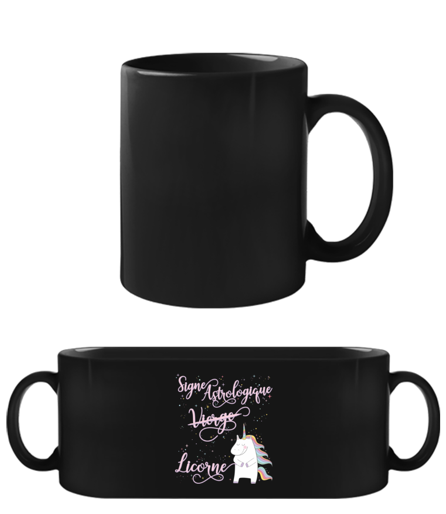 Signe Astrologique Licorne Vierge · Tasse Noire
