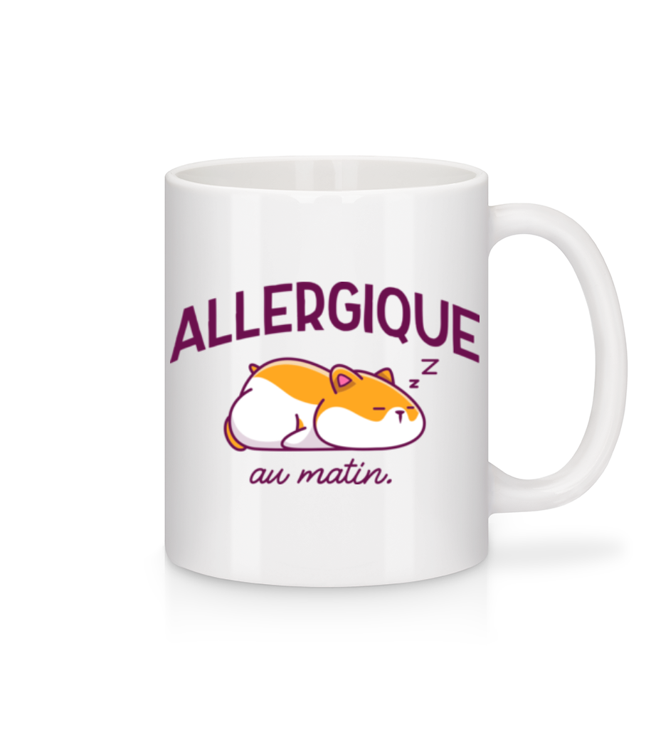 Allergique Au Matin · Mug en céramique blanc