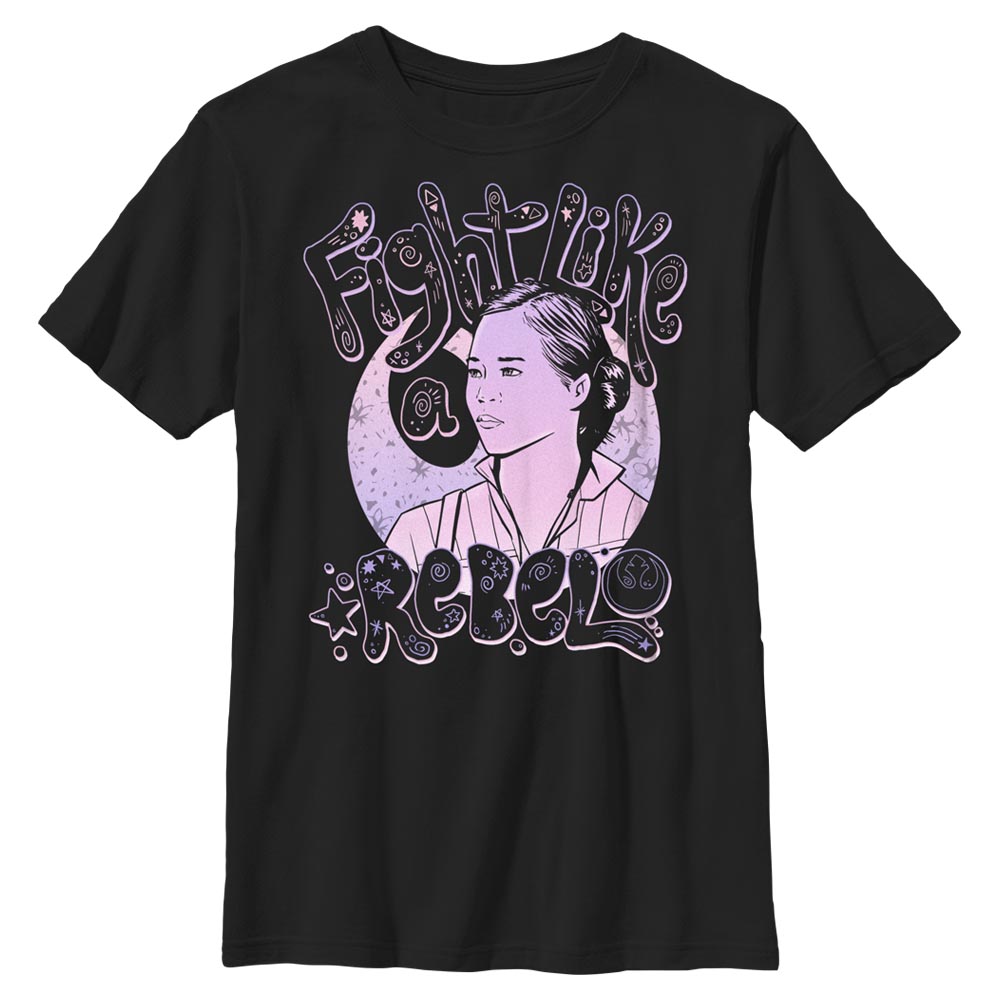 Aperçu: Star Wars - Rose Rebel - Enfant T-shirt - Noir - Devant