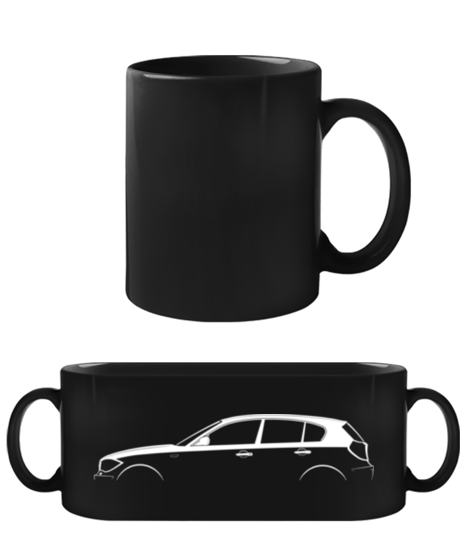 'BMW 1 Series 5-door (E87)' Silhouette · Tasse Noire