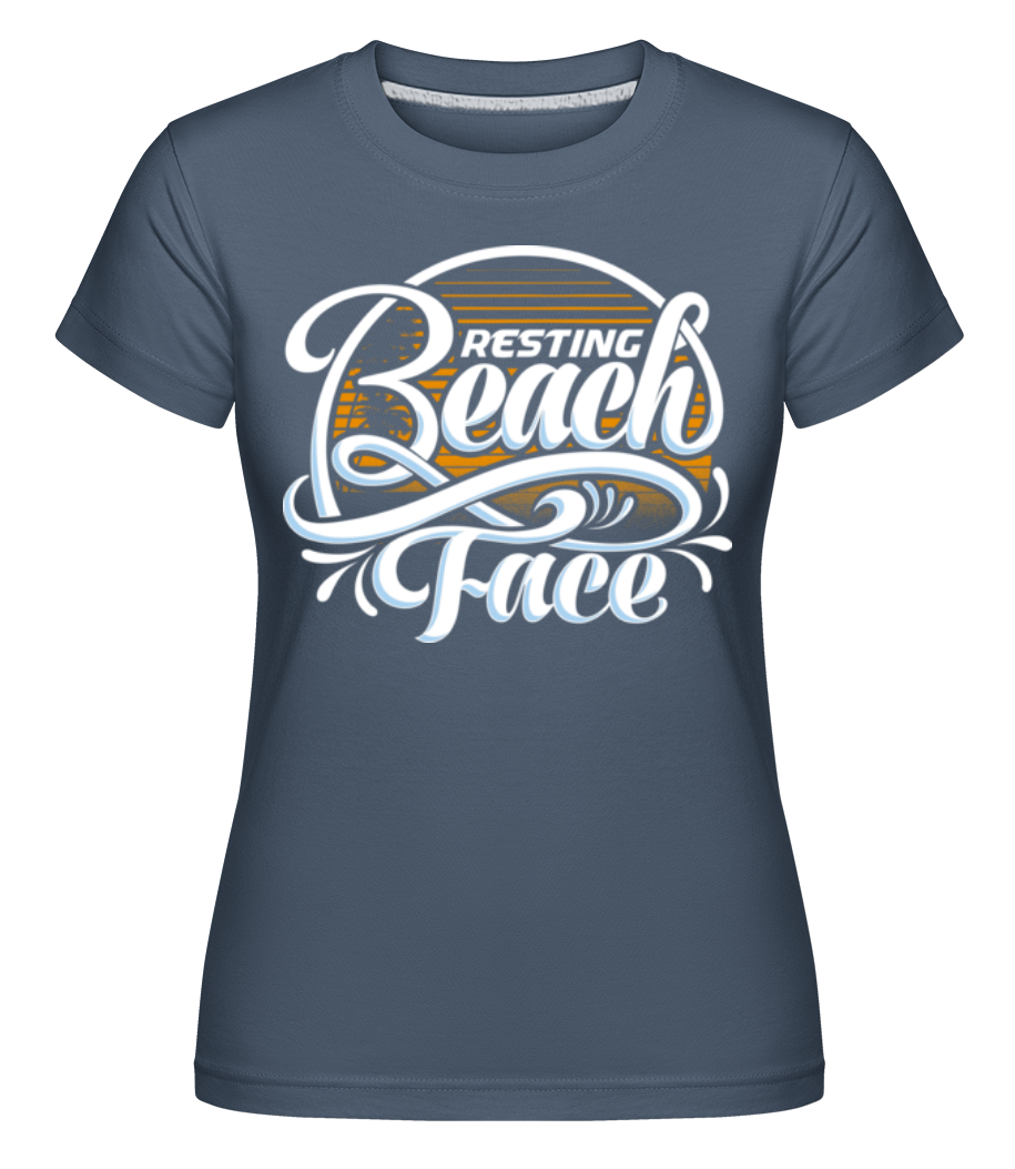 Resting Beach Face -  T-shirt Shirtinator femme - Bleu denim - Devant