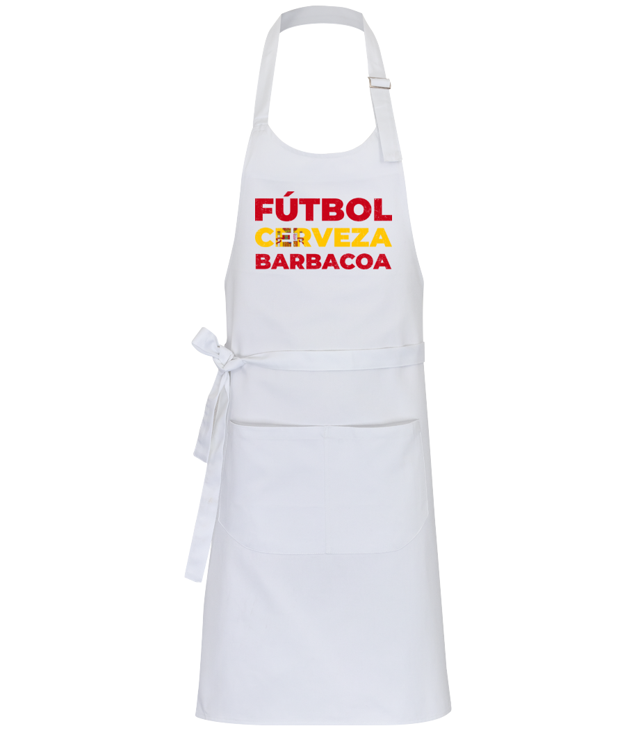 Fútbol Cerveza Barbacoa - Tablier professionnel - Blanc - Devant