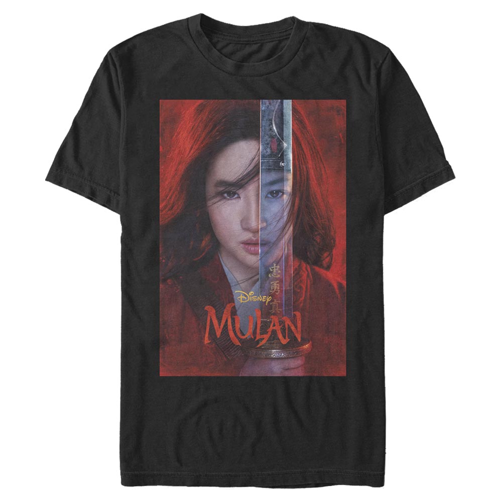 Aperçu: Disney - Mulan - Mulan Poster - Homme T-shirt - Noir - Devant