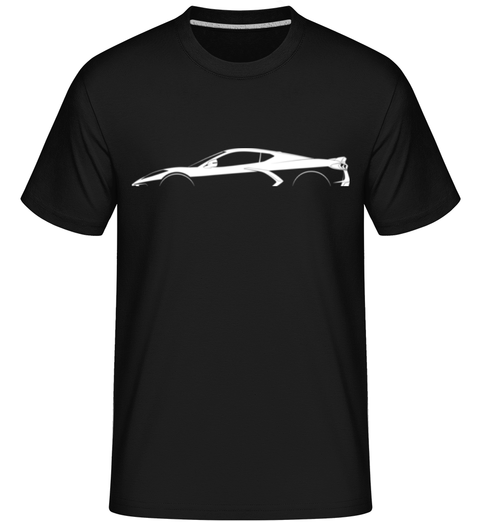 'Chevrolet Corvette C8 St.' Silhouette -  T-Shirt Shirtinator homme - Noir - Devant