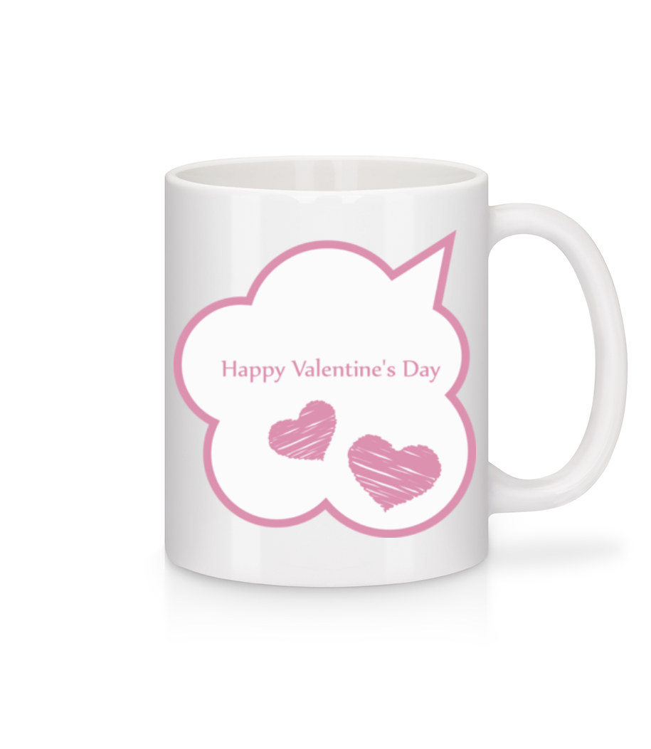 Happy Valentine's Day Bubble · Mug en céramique blanc