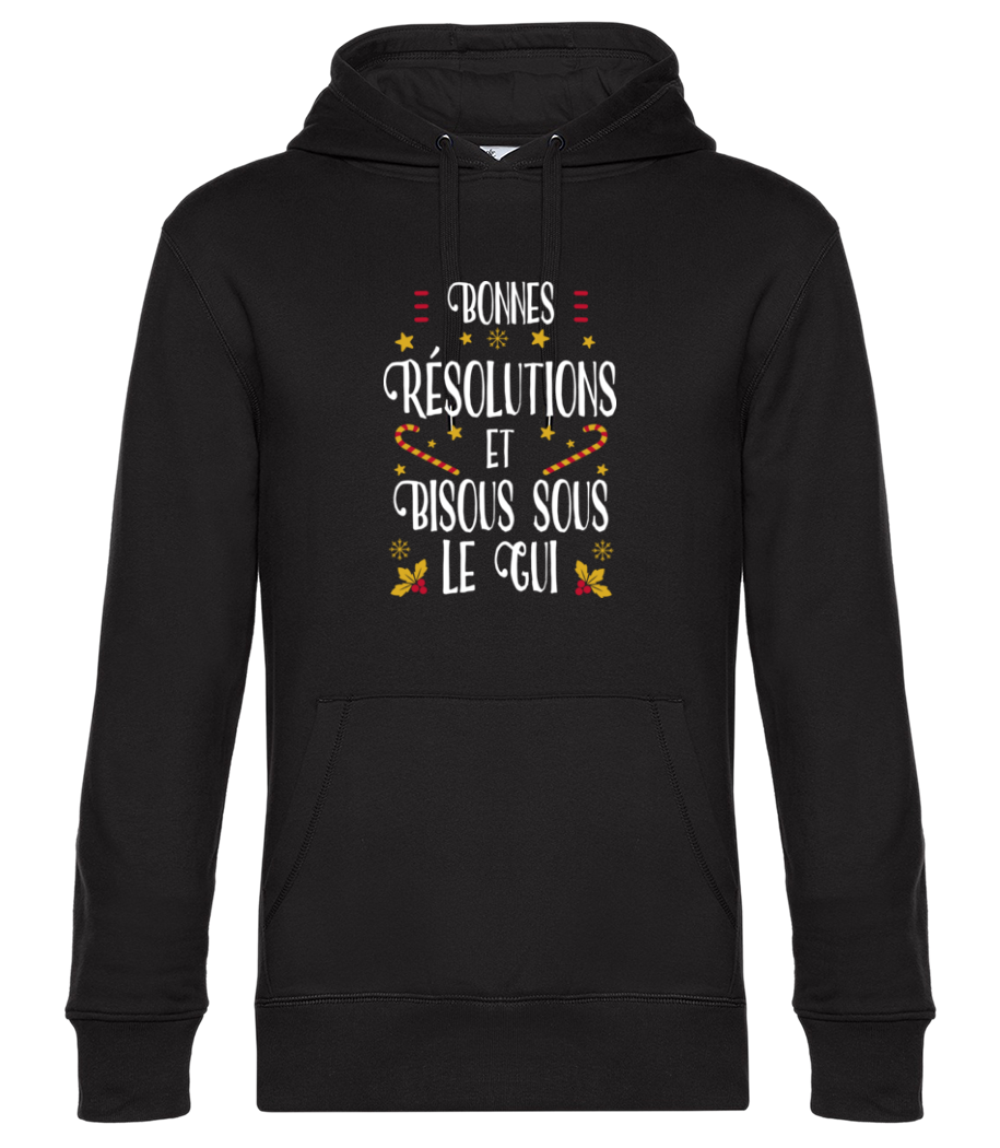 Bonnes Résolutions Et Bisous Sous Le Gui · Sweat à capuche standard homme