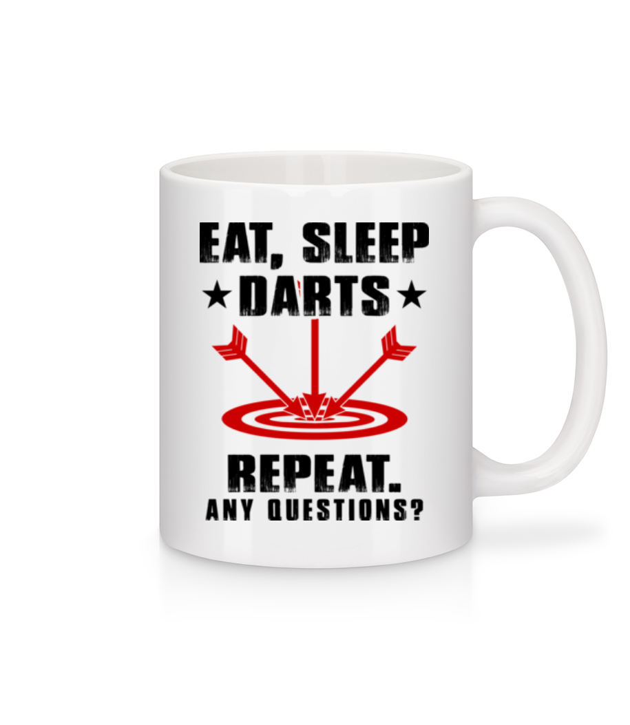 Eat Sleep Darts Repeat · Mug en céramique blanc