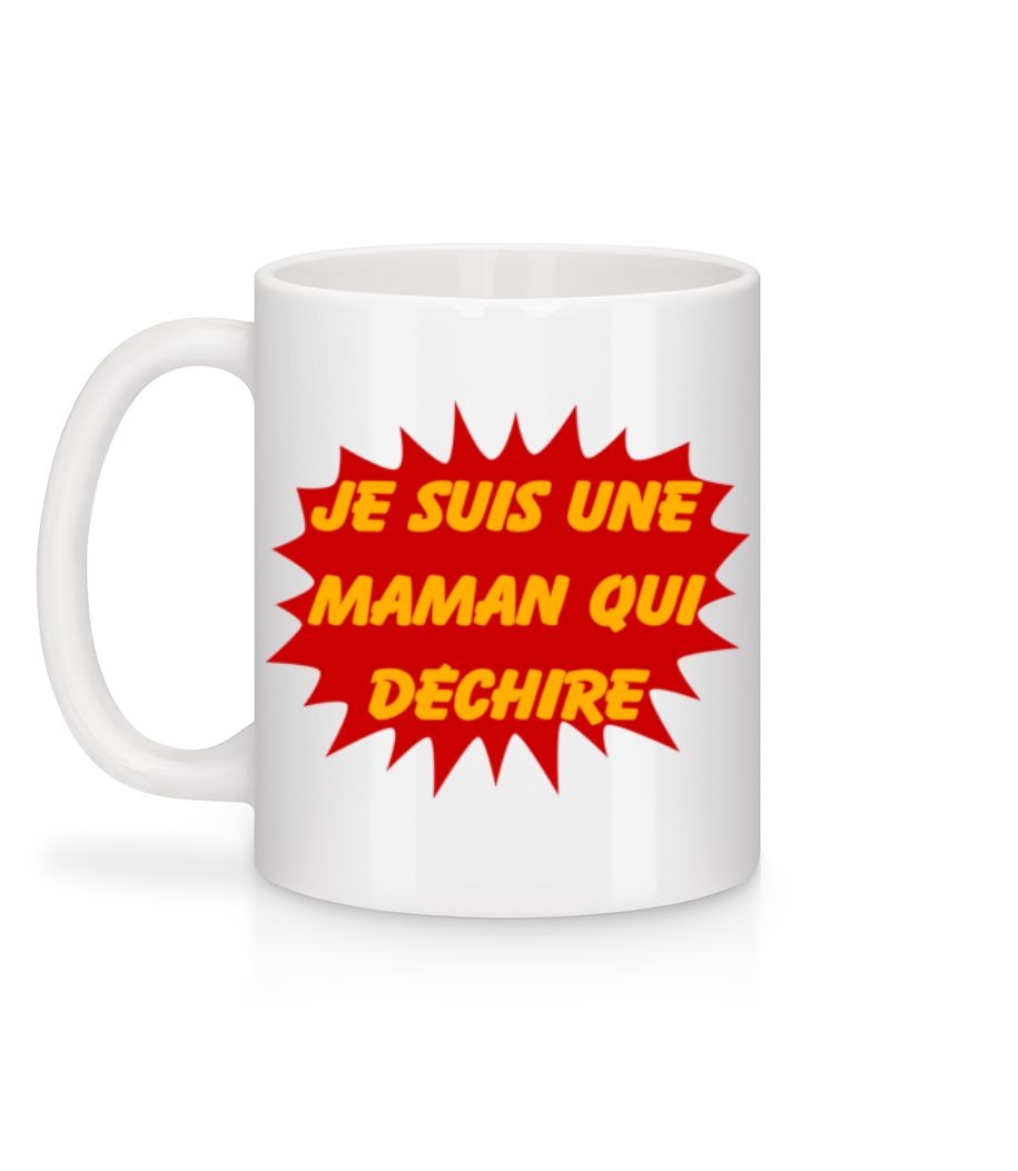 Aperçu: Une Maman Qui Déchire - Mug en céramique blanc - Blanc - Derrière