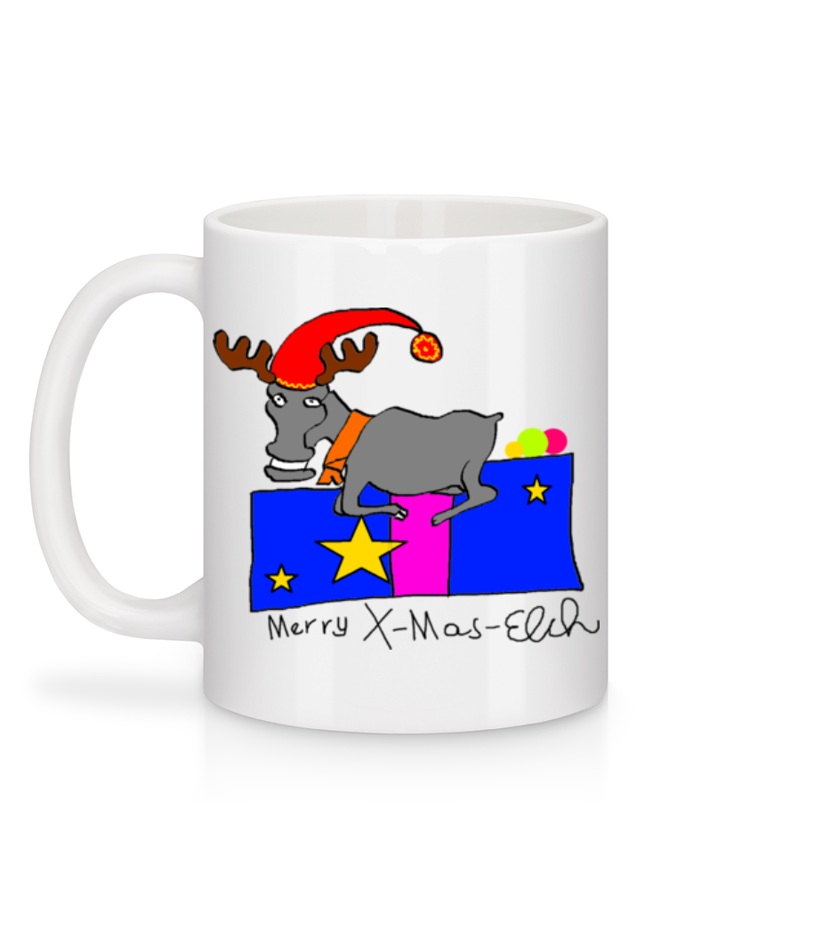 Vorschau: X Mas Elch - Tasse - Weiß - Hinten