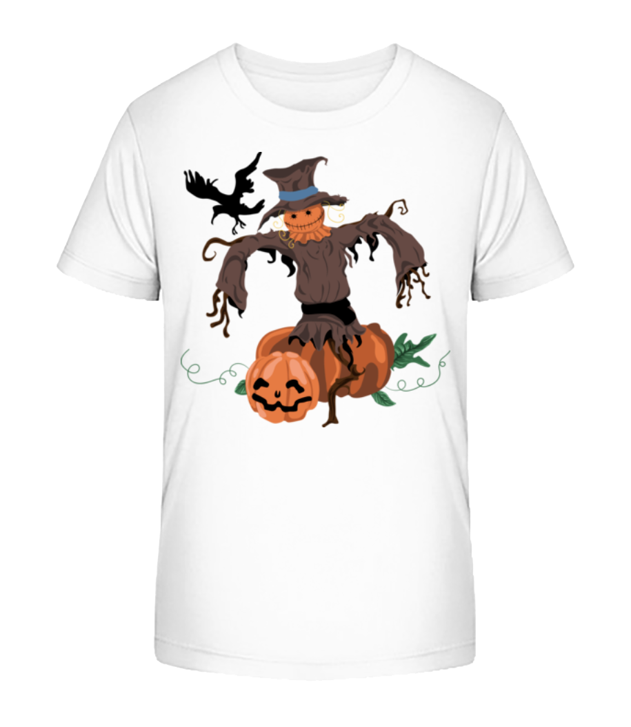 Citrouille Et Épouventail - T-shirt bio Enfant Stanley Stella 2.0 - Blanc - Devant