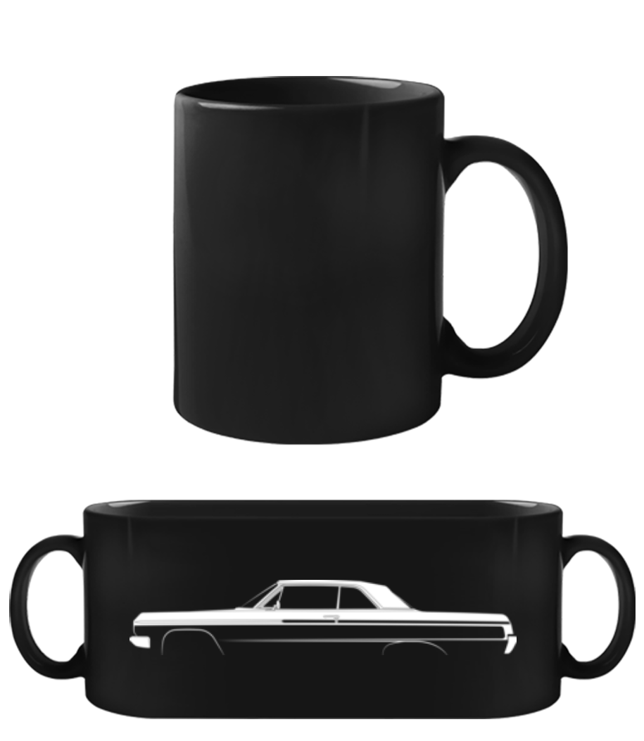 'Chevrolet Impala SS 1964' Silhouette - Tasse Noire - Noir - Devant