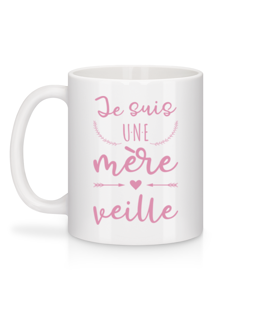 Je Suis Une Mère Veille - Mug en céramique blanc - Blanc - Derrière