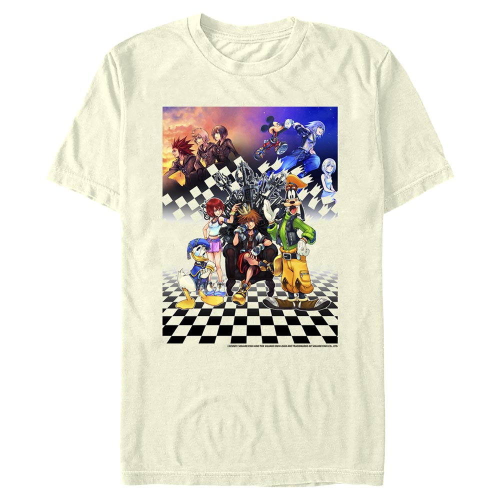 Disney - Kingdom Hearts - Photo de groupe Group Checkers - Homme T-shirt