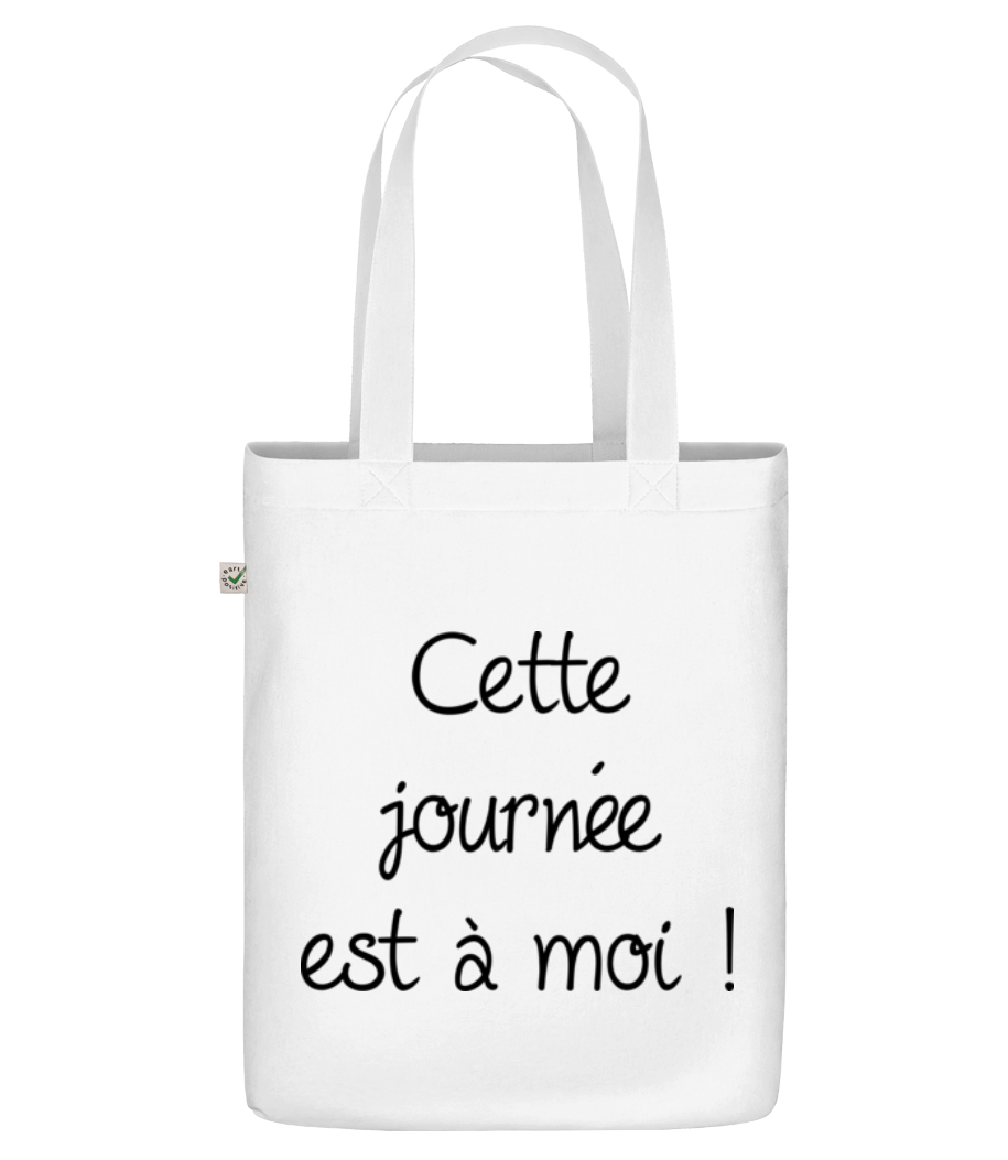 Cette Journée Est À Moi! - Sac en toile bio - Blanc - Devant