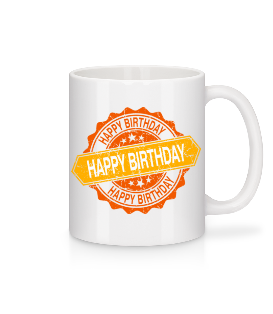 Happy Birthday Logo · Mug en céramique blanc