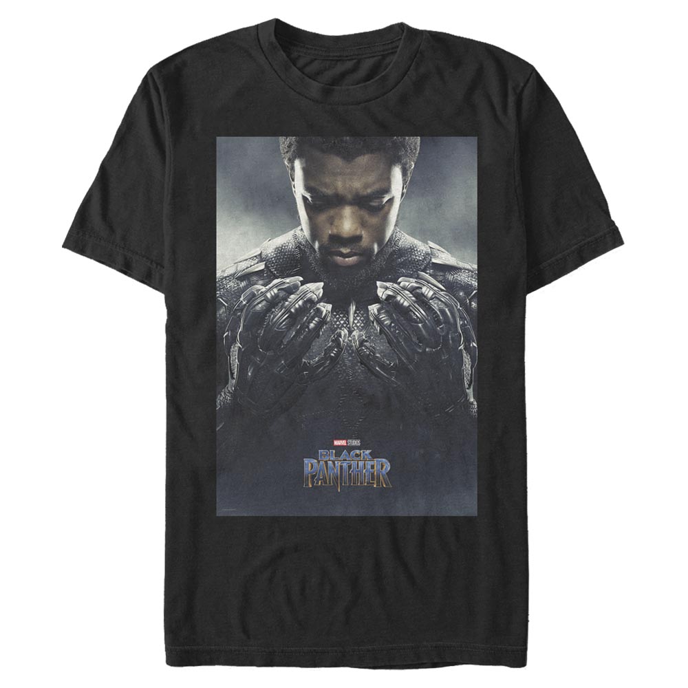 Aperçu: Marvel - Black Panther - T'Challa Tchalla Poster - Homme T-shirt - Noir - Devant