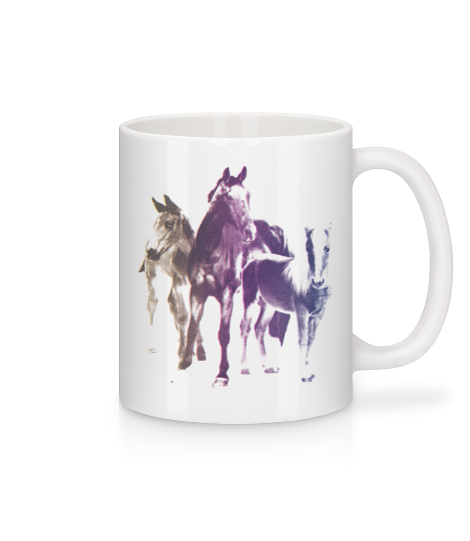 Chevaux Polaroid · Mug en céramique blanc